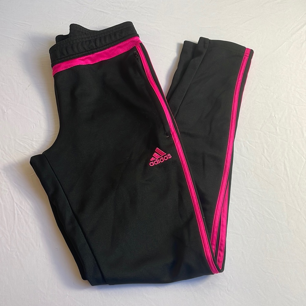 Adidas Pants Size Small Black and Pink GUC